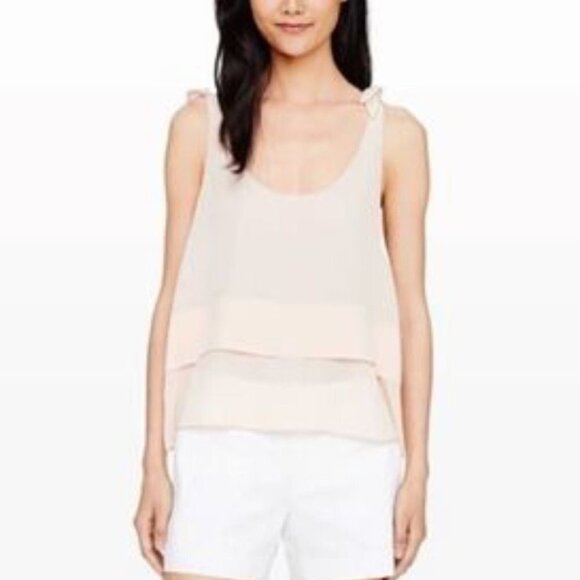 Club Monaco Salyie Camisole Blouse Tank Top Silk Shoulder Tie Pale pink Size  XS - Picture 1 of 11
